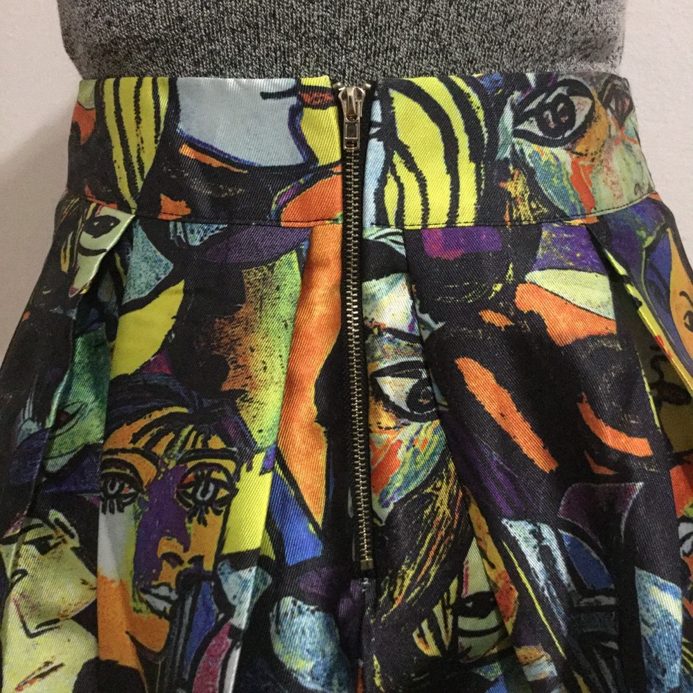 SOLD | Abstract Art Face Skirt | "Walking Picasso" - Picture 5 of 6